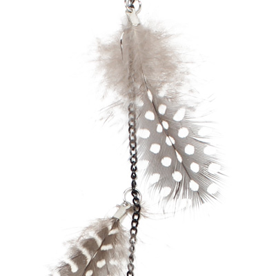 Zac's Alter Ego - Aprox. 37.5cm Polka Dot Feather & Chain Haarverlängerung - Schwarz